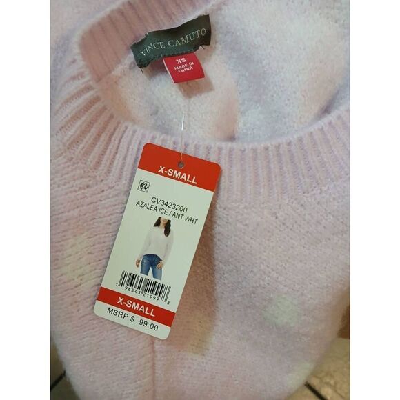 Vince Camuto NWT Heart Print Sweater Size XS - Picture 10 of 11